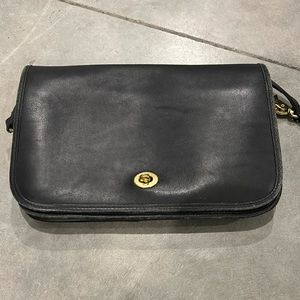Coach Black leather crossbody purse